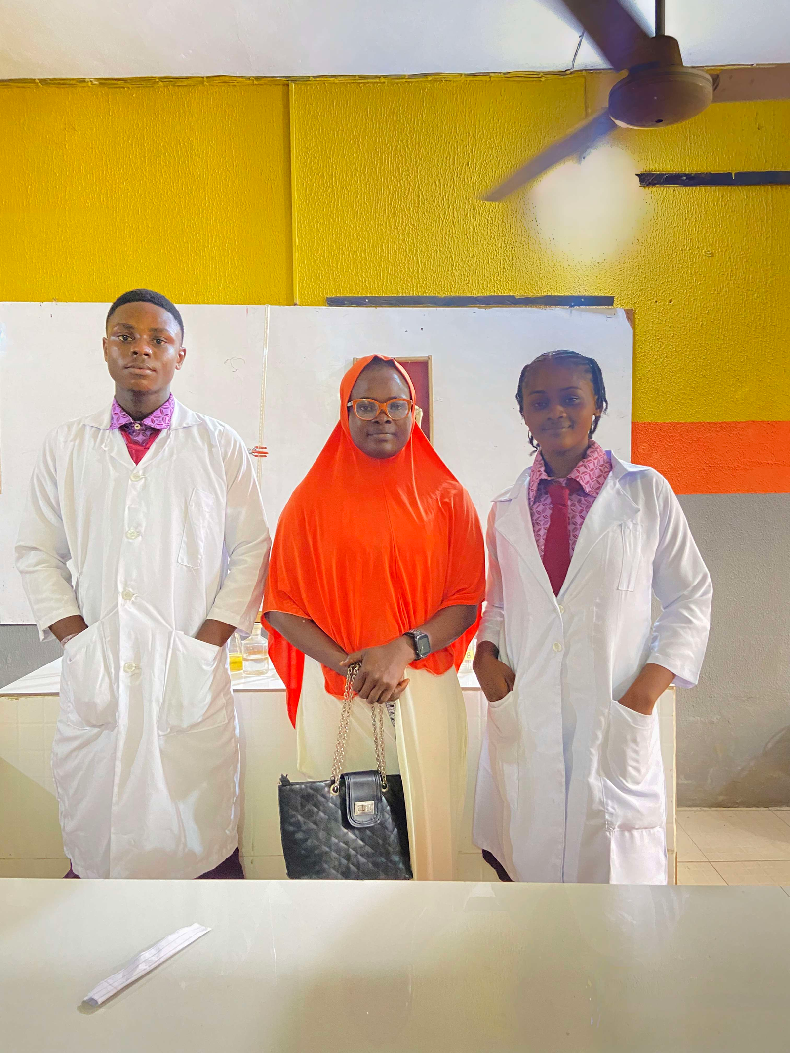 Science lab with the principan, headboy and head girl